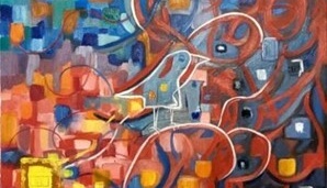 A Debate Between Containment Escape 60x50cm oil Oil Stick 875